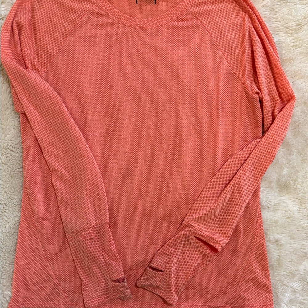 Oiselle, Watch Window, Thumb Holes, Orange, Size 12